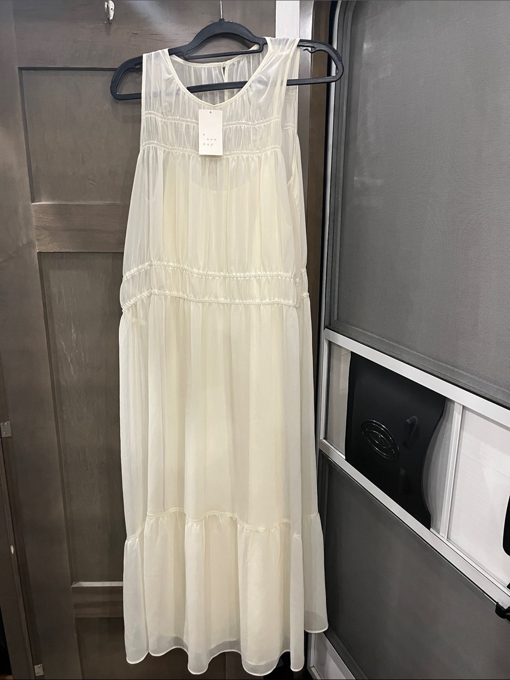 a new day Cream Sleeveless Tiered Maxi Dress